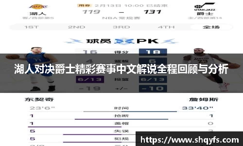 湖人对决爵士精彩赛事中文解说全程回顾与分析